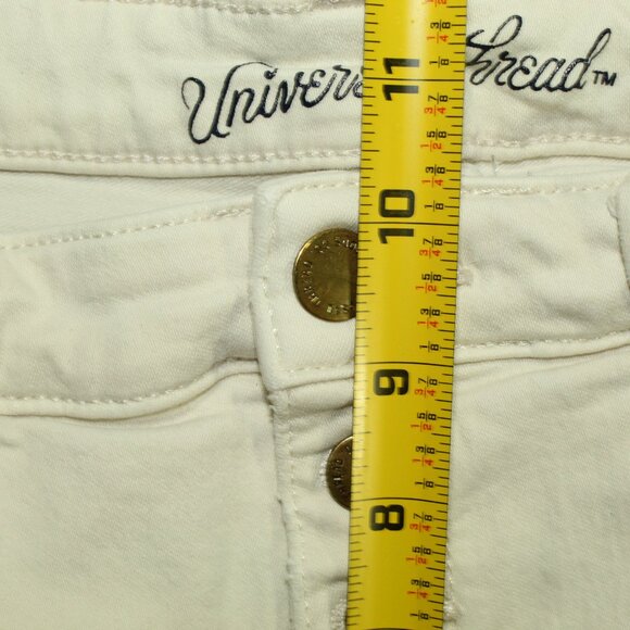Universal Threads Size 8 / 29R Cream Button Fly Skinny Raw Hem Denim Ankle Jeans - Picture 5 of 6
